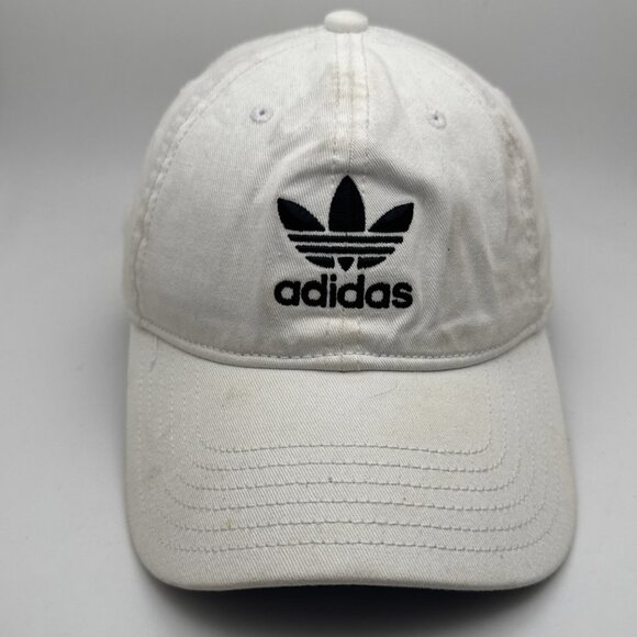 Adidas Hat Cap Strapback White Black embroidered Logo - Picture 1 of 5